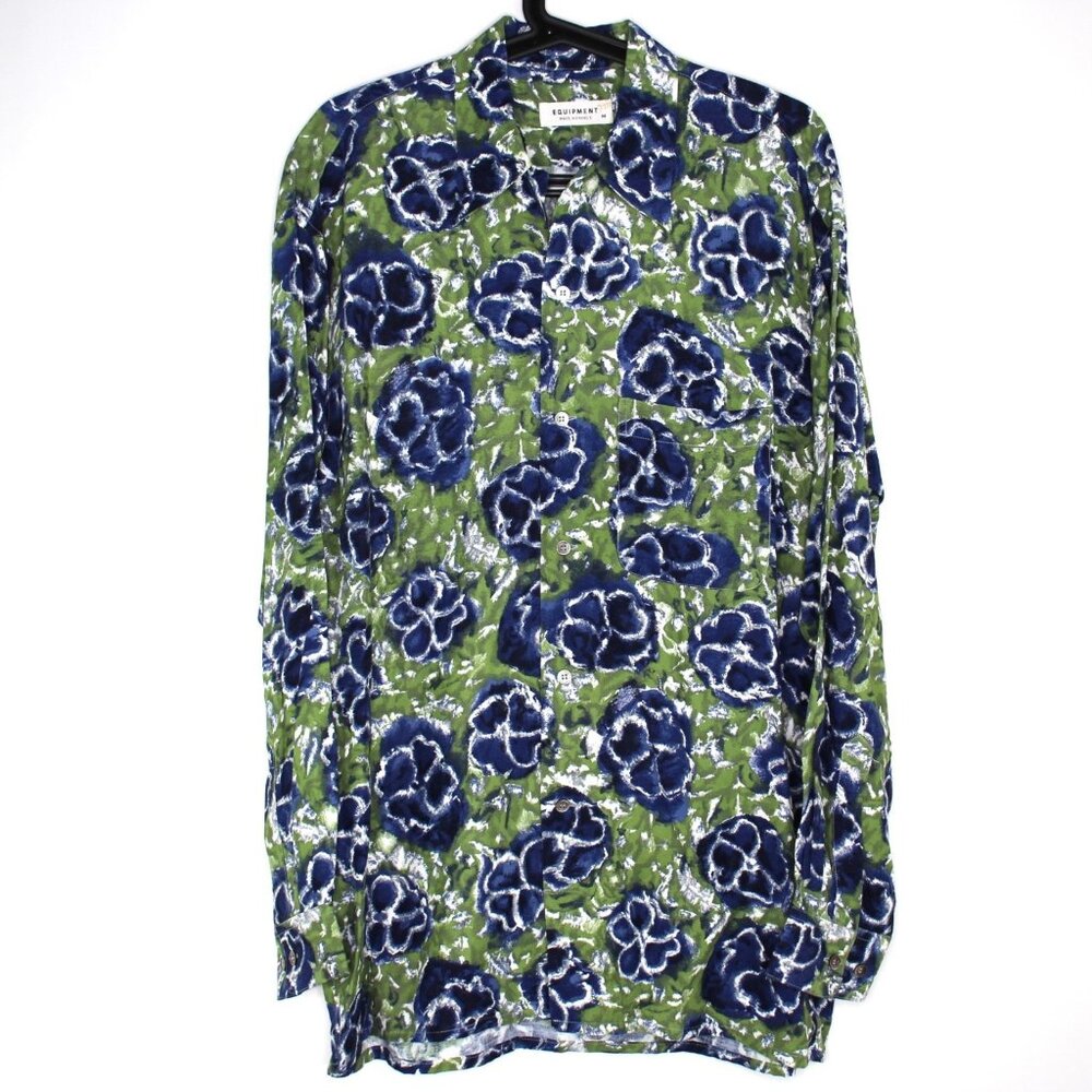 Equipment Mens Medium Flowy Rayon Loop Collar Button Up Shirt NEW RARE C1170